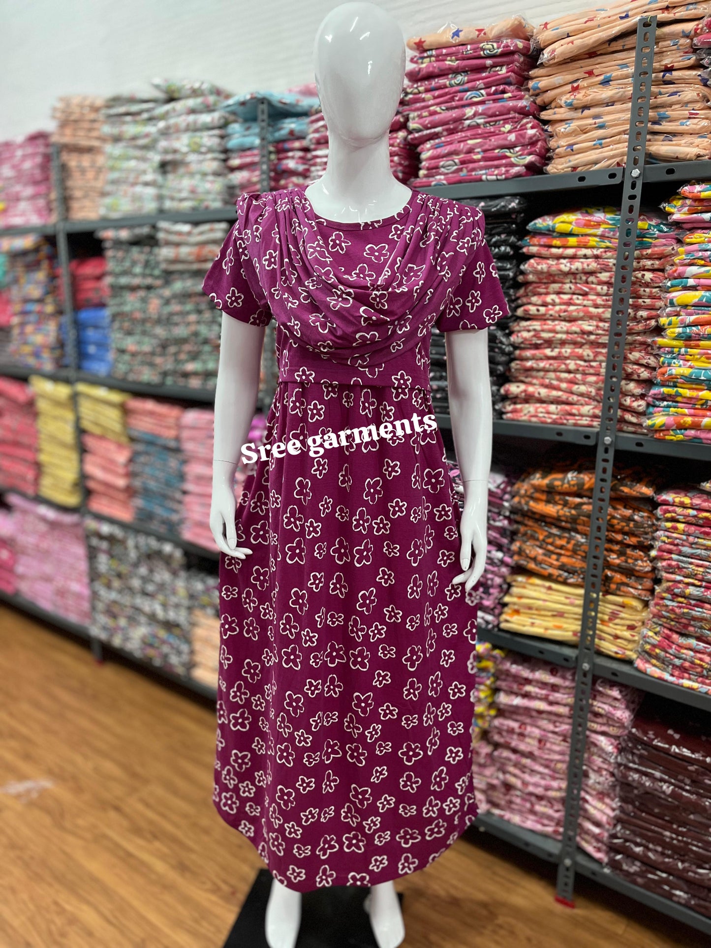 Shawl Type Zipless Maternity Wear Full Length f