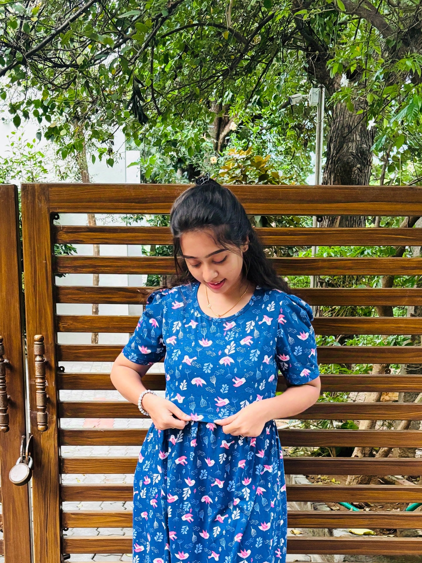 Zipless maternity and feeding wear - full length bird