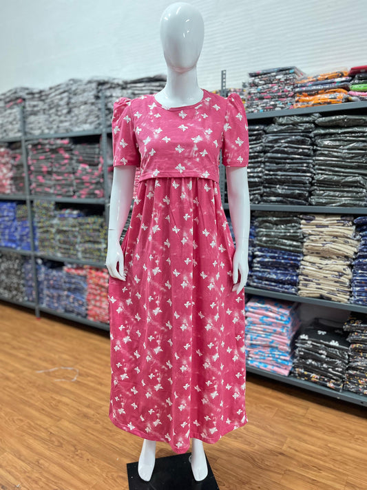 Zipless maternity wear full length butterfly