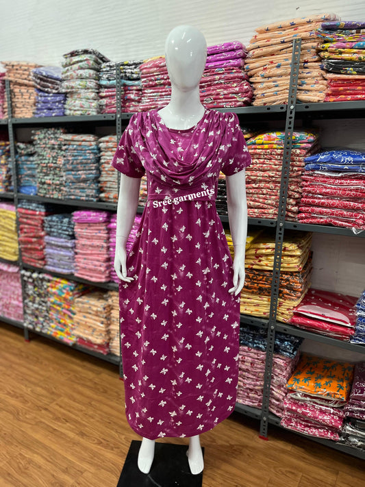 Shawl Type Zipless Maternity Wear Full Length b